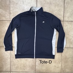 Russell Dri-Power 360 Men’s Navy/ Light Gray Long Sleeve Zip Up, Size XLarge