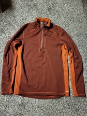REI Poly Blend Men Large Quarter Zip Pullover Sweater Performance Outdoor Hiking