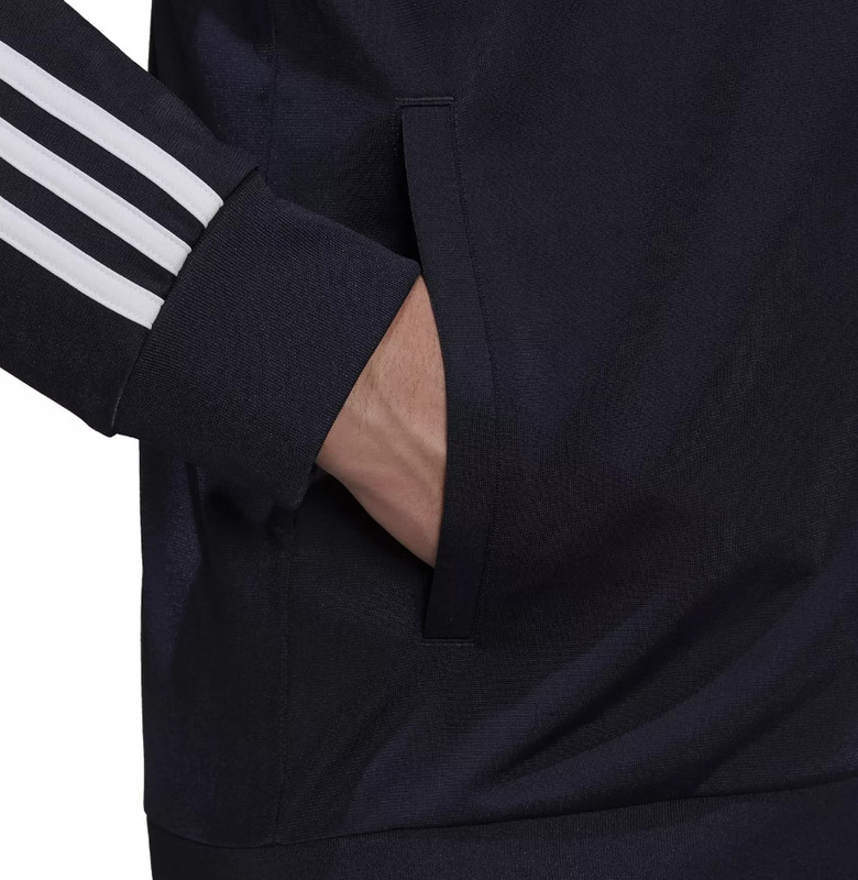 NWT MEN'S ADIDAS H46100 M 3- STRIPE FULL ZIP TRACK NAVY/WHITE TOP JACKET gallery