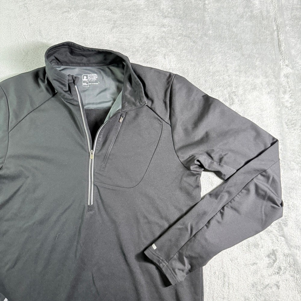 Eastern Mountain Sports Quarter Zip Pullover Mens Medium Black Long Sleeve