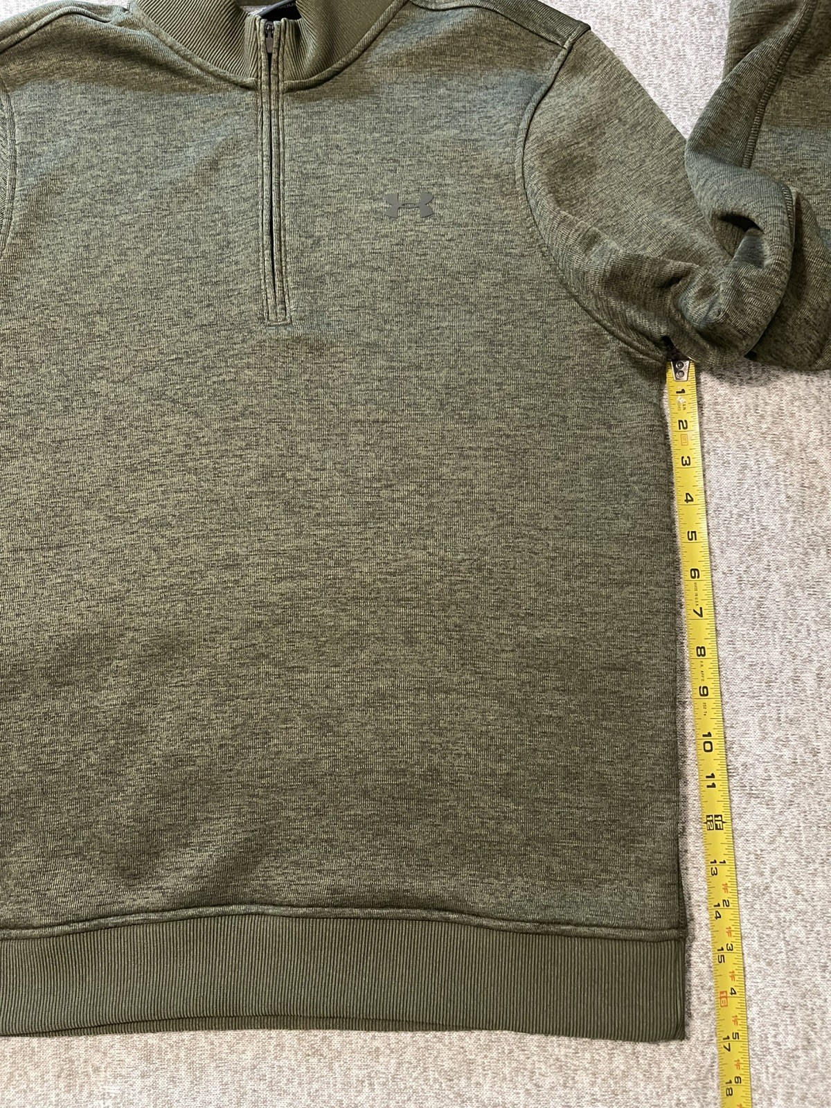 Under Armour Storm 1/4 Zip Sweater Fleece Green Men Medium Cold Gear Golf gallery