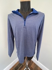 Maelreg Performance Pullover Shirt Jacket Stretch Golf Blue Striped Men’s Sz Med