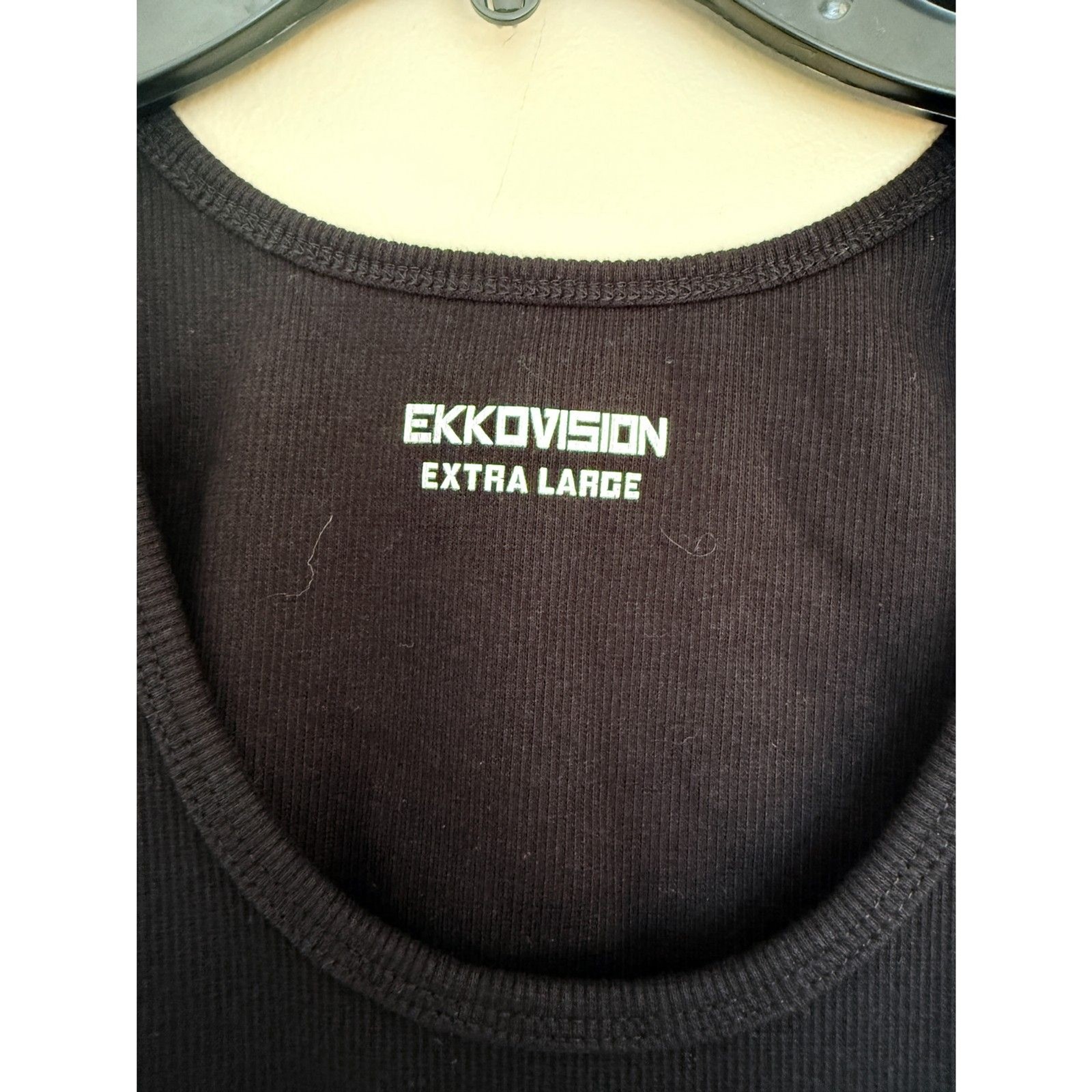 Ekkovision Ribbed Gym Tank Top Black Core Beater XL gallery