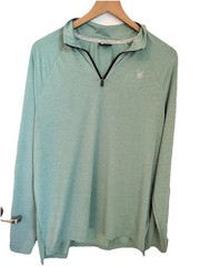 Spyder Active Quarter Zip Pullover Mens Large Green ProWB Stretch Athletic Top