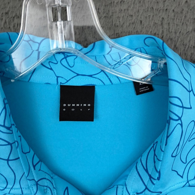 Dunning Golf Polo Shirt Mens 2XL Blue Abstract Desert Springs Embroidered Preppy gallery