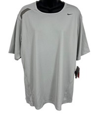 Nike Dri-Fit Mens Running Shirt Large Light Gray Athletic Tee Short Sleeve New