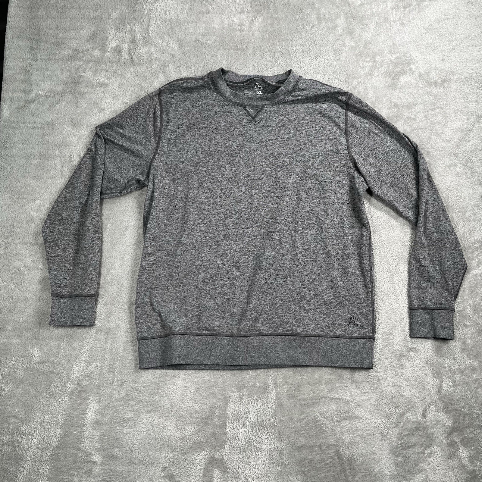 Rhoback Pace Performance Long Sleeve Crew Neck Heather Gray Mens Size XL gallery