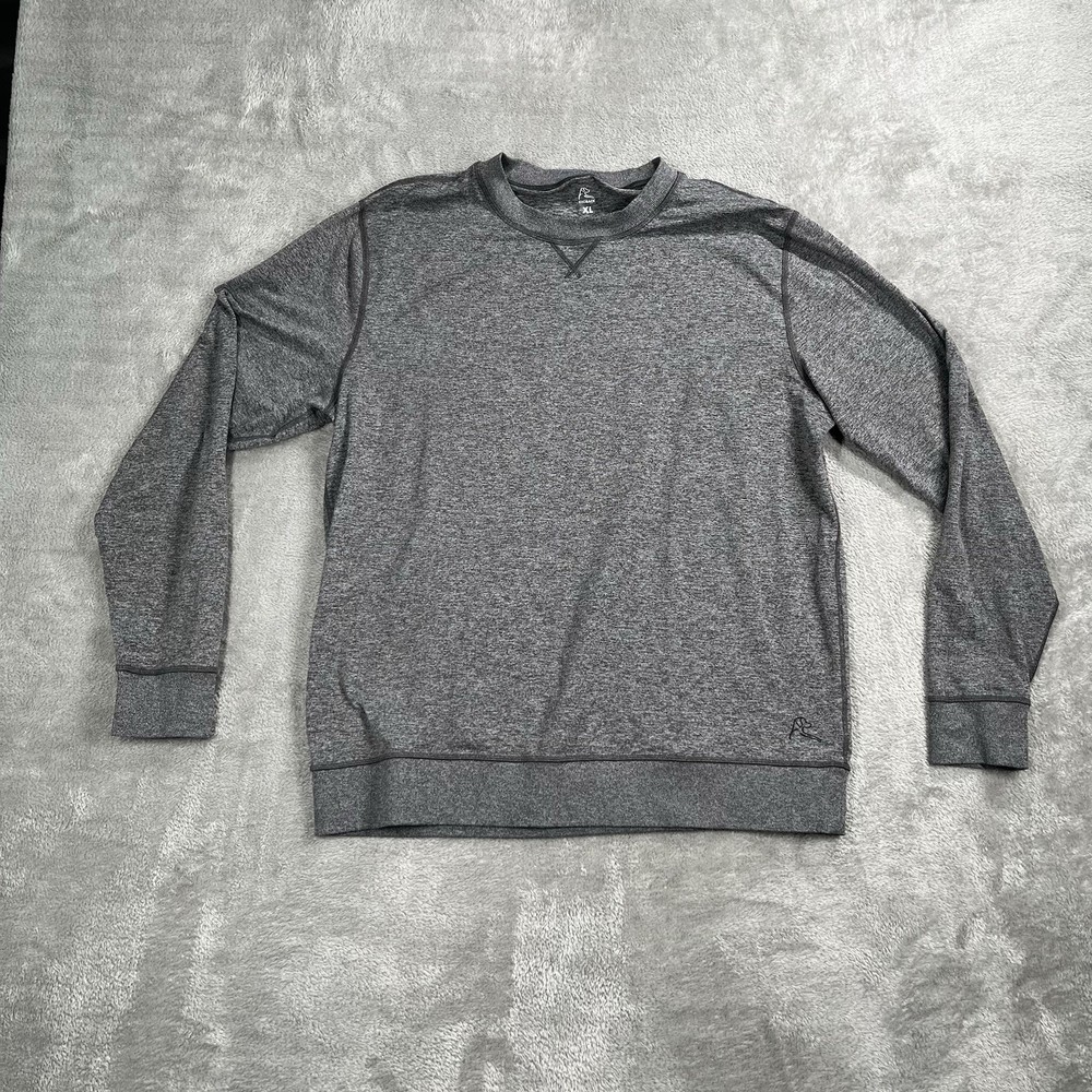 Rhoback Pace Performance Long Sleeve Crew Neck Heather Gray Mens Size XL