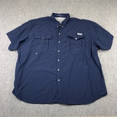 Columbia PFG Bahama Relaxed Fit Short Sleeve Shirt Men’s Size 4X Navy Fishing