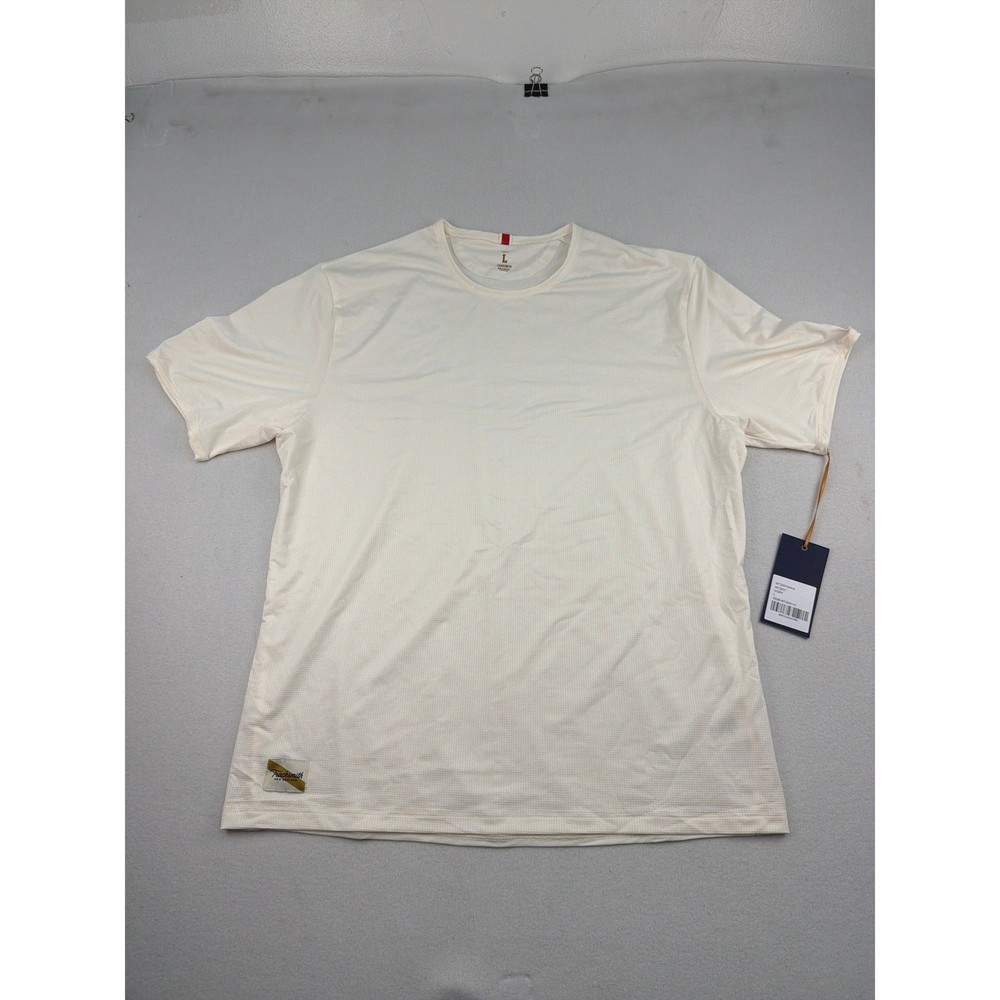 Tracksmith Twilight Tee Mens Large Ivory Short Sleeve Running Shirt MT2237 NEW