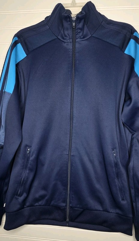 Adidas Originals Adicolor Blue Funnel Neck Track Top Jacket Men Size L gallery
