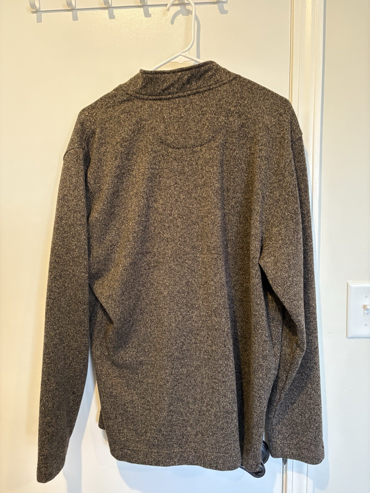 Van Heusen Flex 1/4 Zip Mock Neck Pullover XL Classic Fit Brown 100% Polyester gallery
