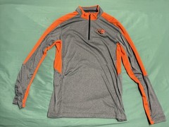 Orange/Grey Quarter Zip With Logo Size M