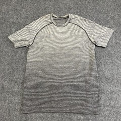 Lululemon Shirt Mens Medium Gray Short Sleeve Ombre Stripe Performance Tee Top