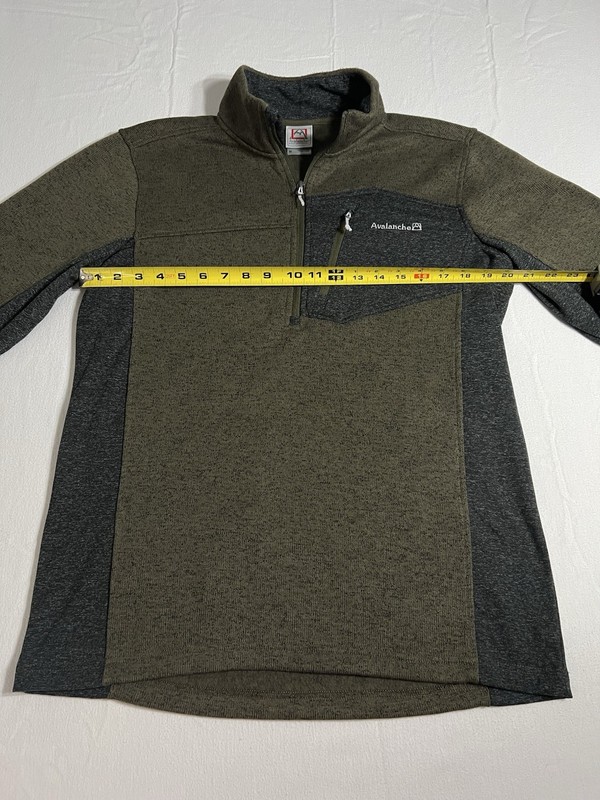 Avalanche Pullover Men’s Medium Green/Gray 1/4 Zip Performance Fleece Jacket gallery