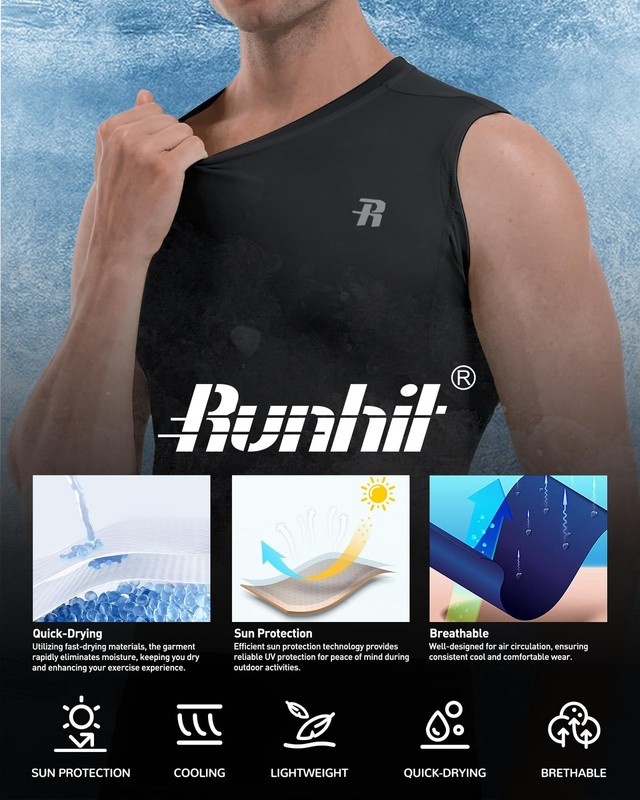 2 Pack Mens Compression Shirt Sleeveless Workout Tank Top Breathable Sports B... gallery