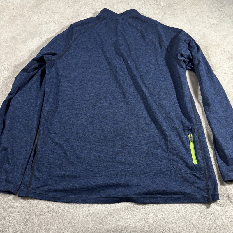 Road Runner Sports Activewear Quarter Zip Pullover Shirt Blue Mens Large L gallery