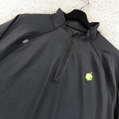 Rhone Session 1/4 Zip Men Large Black Masters Golf Logo Italian Pique Fabric New