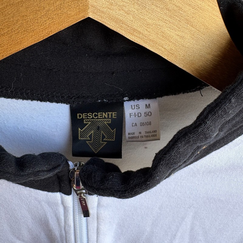 Descente Base Layer Men's M Long Sleeve 1/4 Zip Shirt Skiing White 100% Cotton gallery