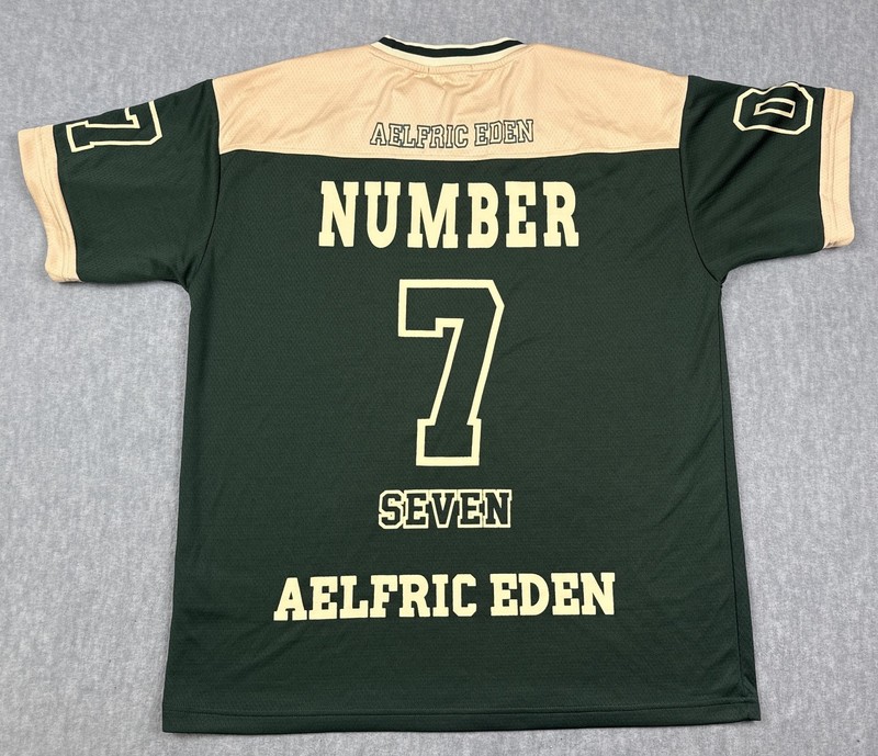 Aelfric Eden Shirt Mens Large Green Tan Number 7 Racing Jersey Graphic Top gallery