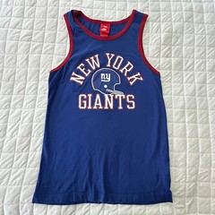New York Giants Tank Top Mens Small Blue Logo Helmet Graphic Football Nike
