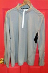 Tek Gear – Men’s Top Long Sleeve 1/4 Zipper – Gray/Black Pullover- Preowned