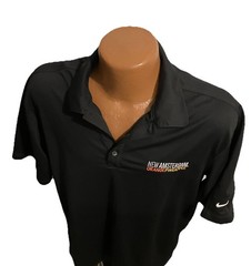 Nike Golf New Amsterdam Vodka Orange Pineapple Black Polo Shirt Mens size Large