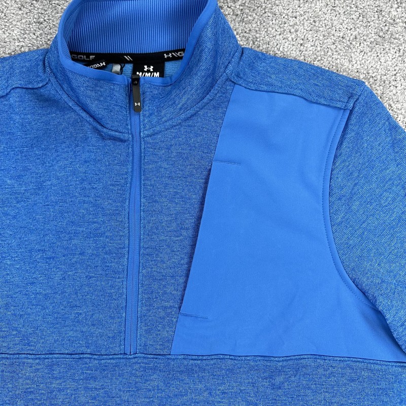Under Armour Golf Half Zip Pullover Mens Medium Blue UA Drive Sweater Fleece gallery