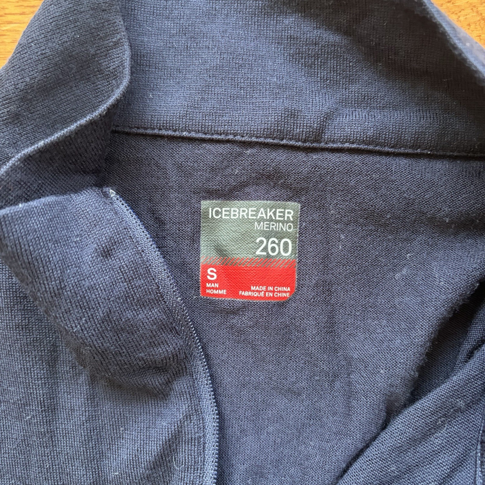 Icebreaker Merino Wool 260 Long Sleeve Quarter Zip Navy Size S gallery