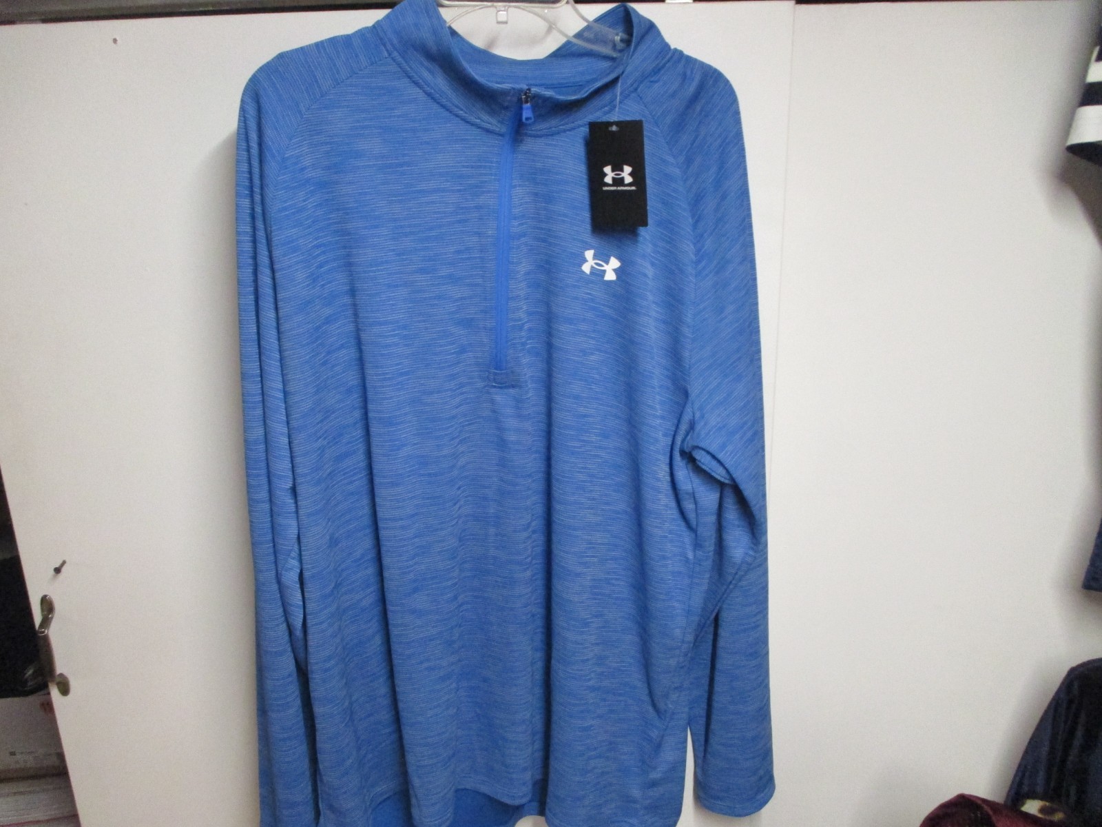 UNDER ARMOUR MENS 1/4 ZIP TECH TOP (3XL) NWT BLUE W/WHITE LOGOS VERSITILE TOP gallery