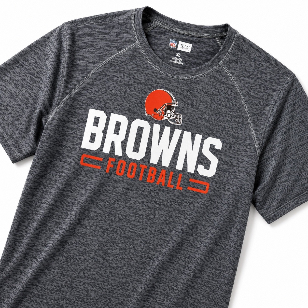 NFL Team Apparel Cleveland Browns Mens Small Gray Heather Performance T-Shirt gallery