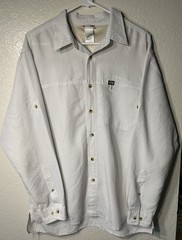 The North Face Mens Large SOFT Long Sleeve Button Up Neutral Office Work Shirt