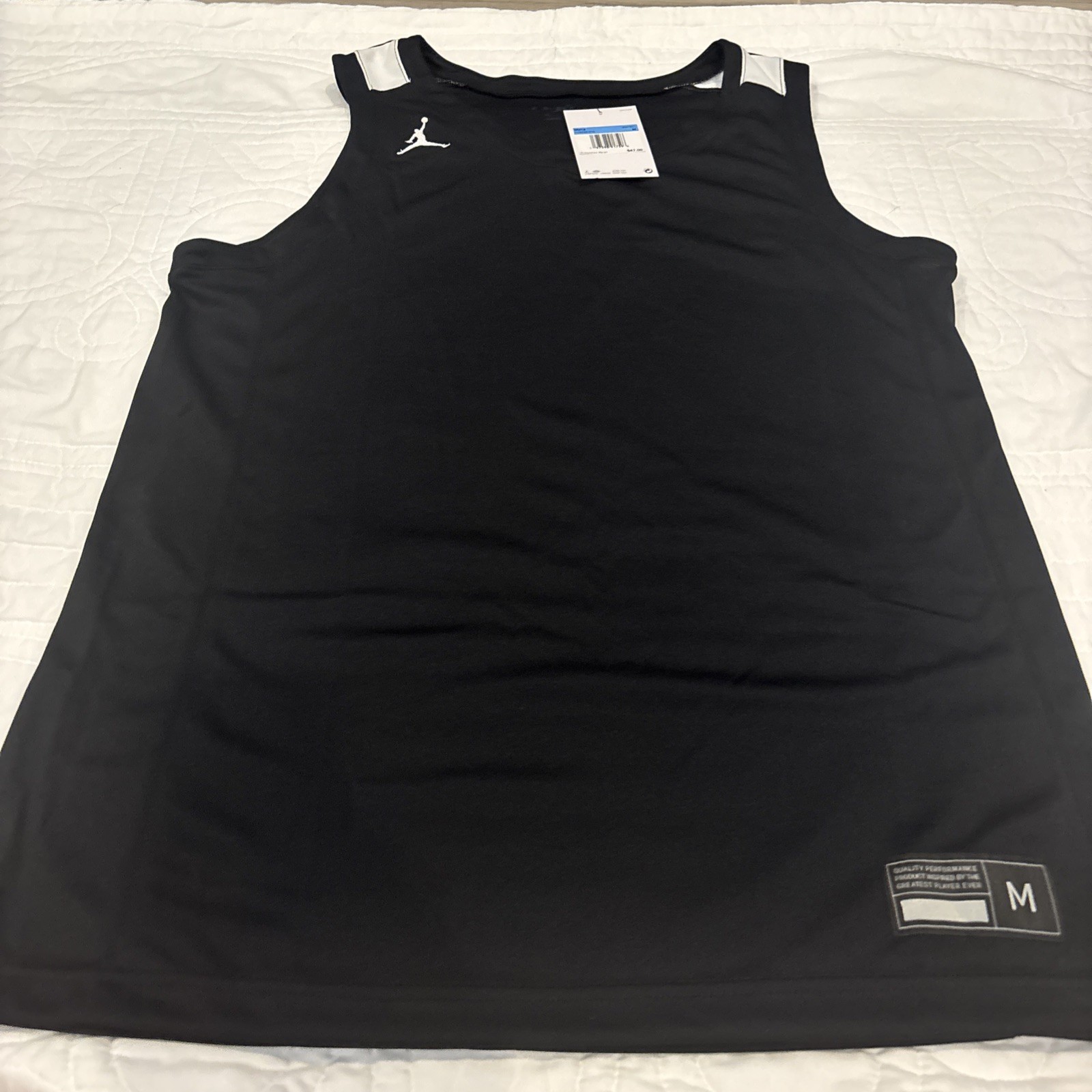 Jordan Medium Stock Overtime Basketball Jersey Black/WhiteFQ5296-010 NWT $47 gallery