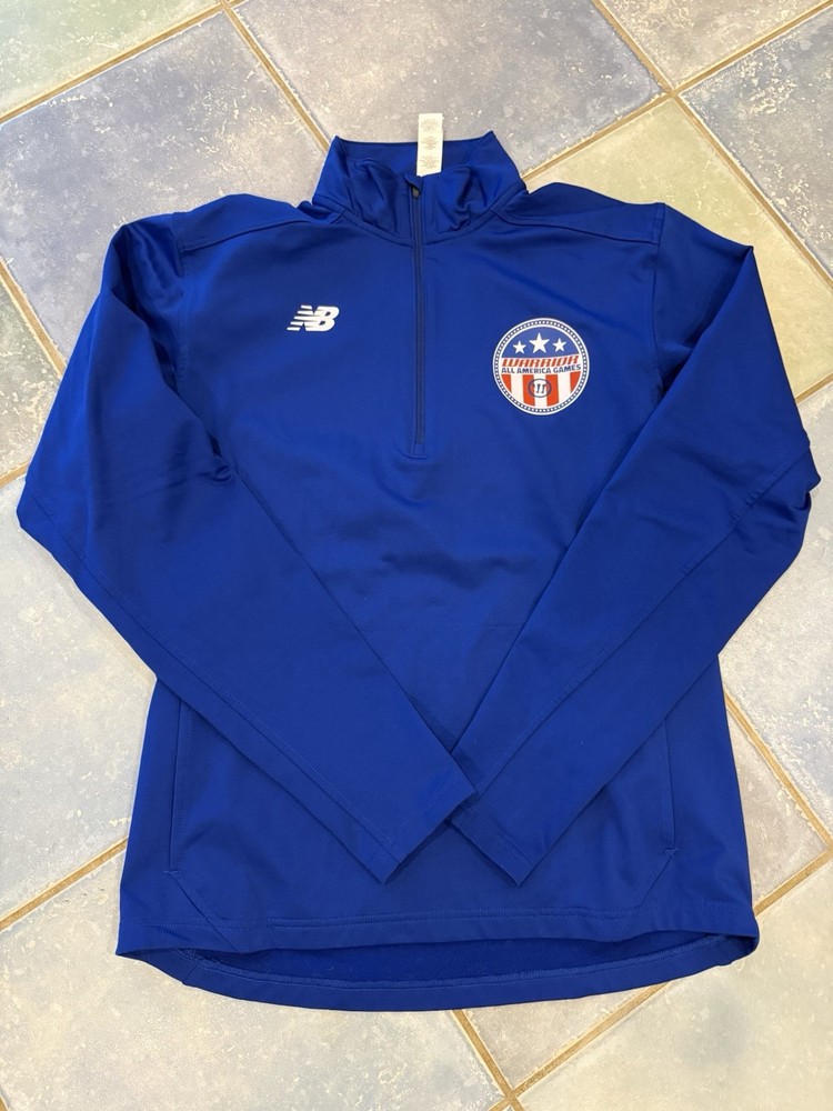 Warrior Performance 1/4 Zip Mens M Blue Pullover All-American Lacrosse