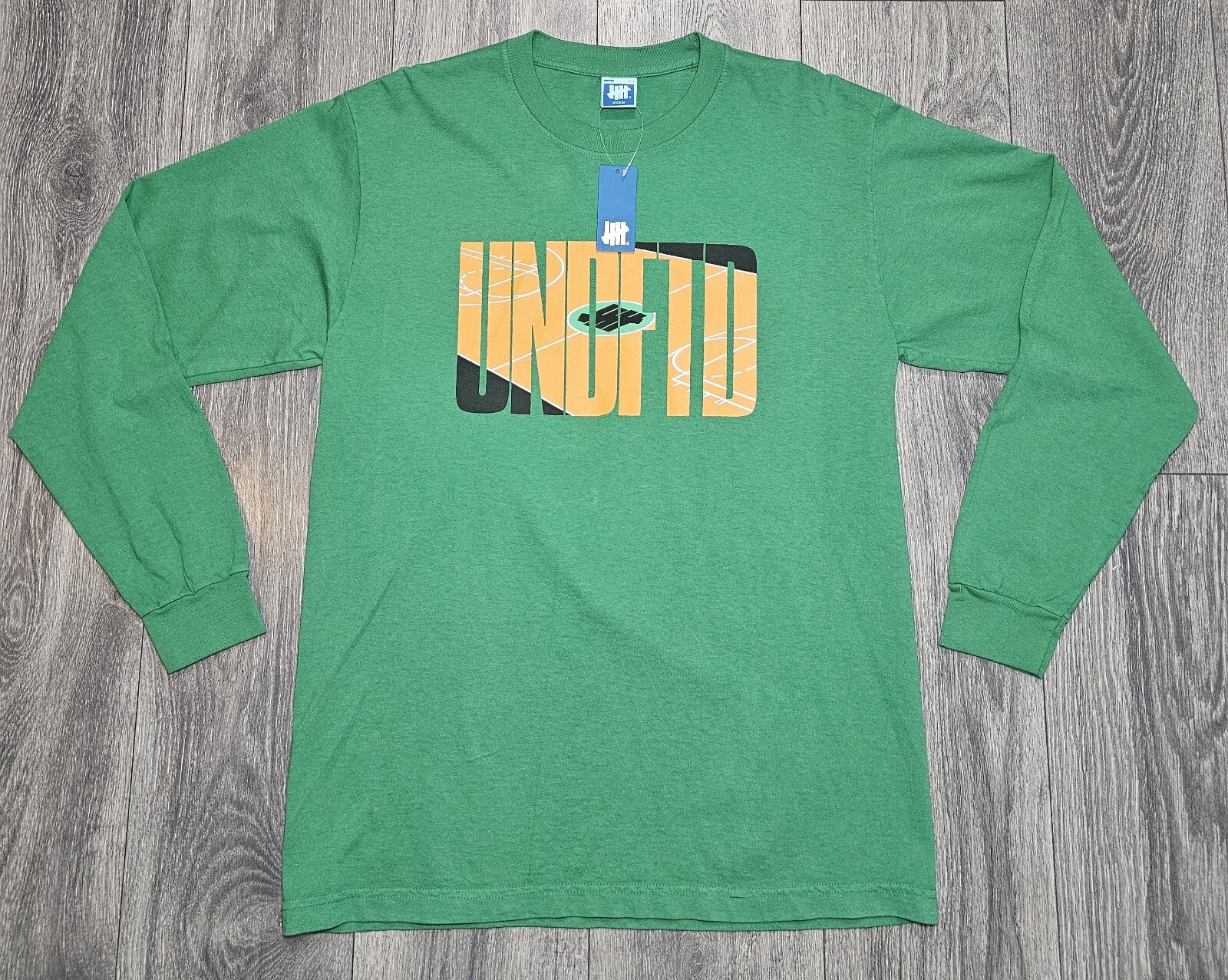 UNDFTD Undefeated Half Court Basketball Long Sleeve Shirt Green Mens Size Medium gallery