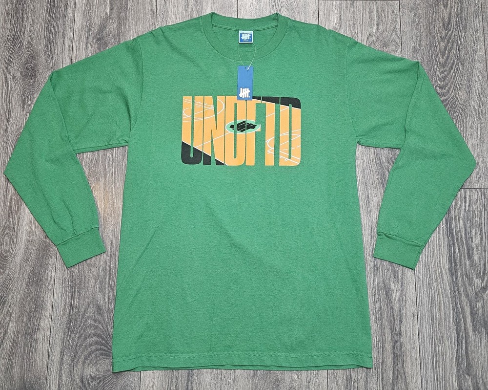 UNDFTD Undefeated Half Court Basketball Long Sleeve Shirt Green Mens Size Medium