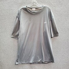 Speedo Men Activewear Top 2XL Gray Logo Block The Burn UPF 50+ Tee