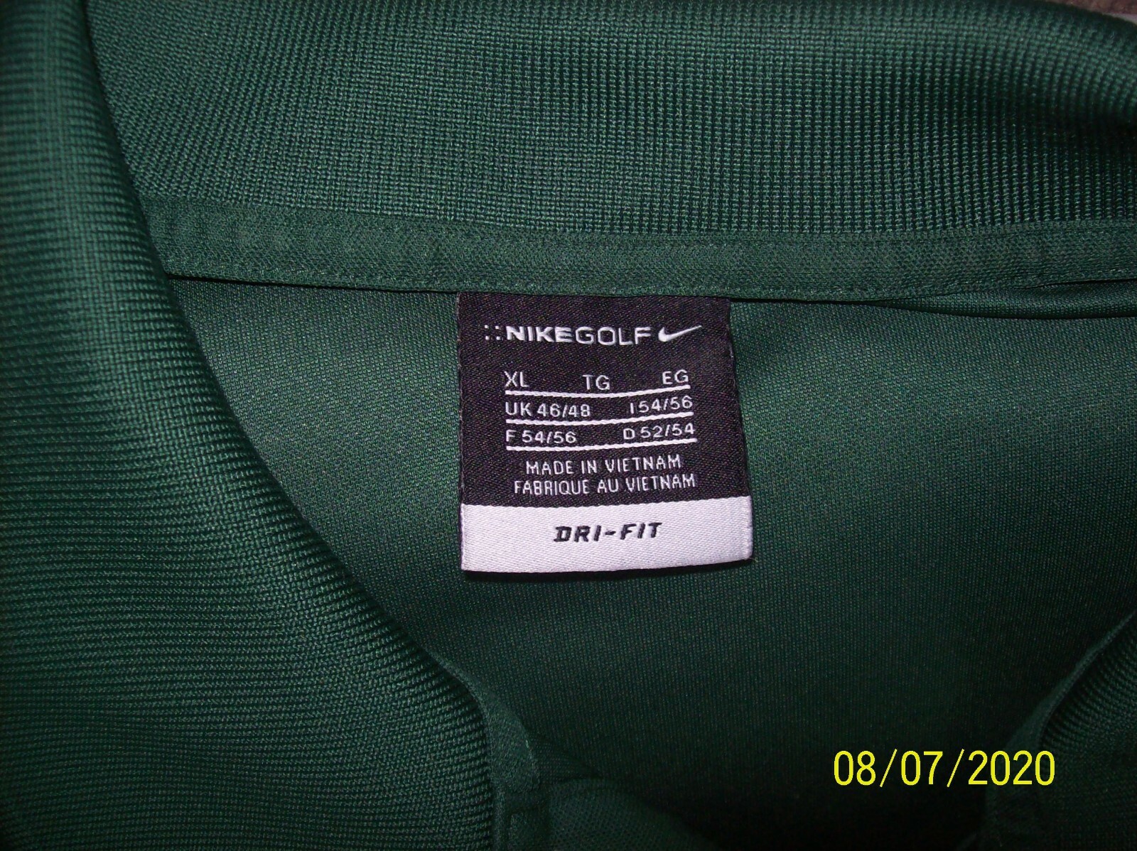 Men's Nike Golf Dri - Fit Hunter Green 1/4 Button Athletic Polo Shirt XL gallery
