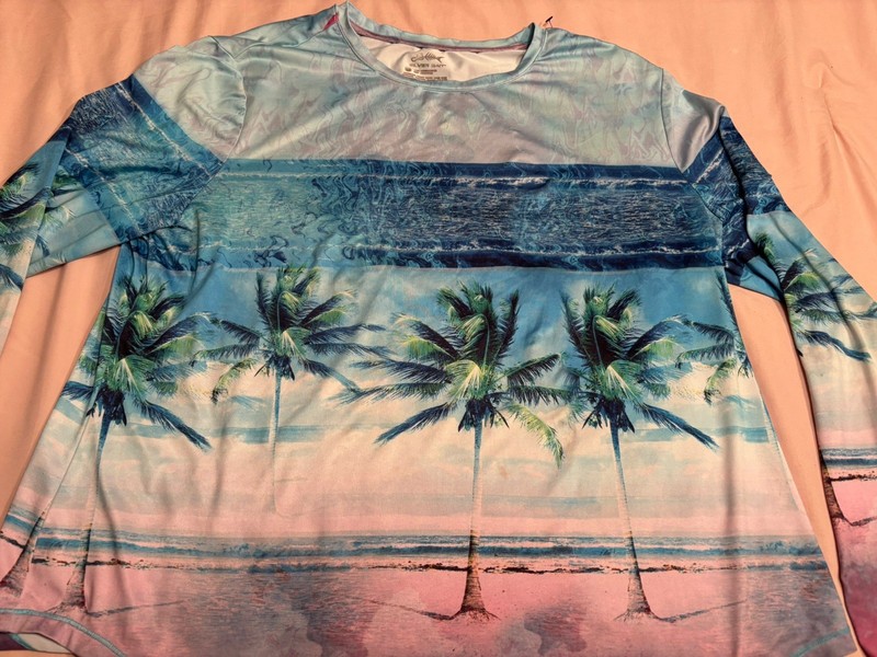 Silver Bait Long Sleeve Performance Fishing Shirt Men’s XL Stretch Beach Theme gallery