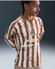 Nike INC Air LS Victory Soccer Jersey Light Brown Striped (IB9007-281) Men Sz XL
