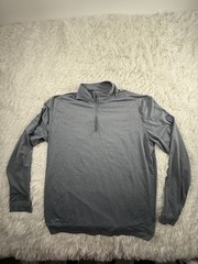 johnnie-O Mens Performance 1/4 Zip Pullover Golf Gray Sz L