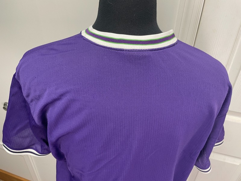 VTG Tommy Hilfiger Mens Large Purple Short Sleeve Jersey Shirt Athletics Sport L gallery