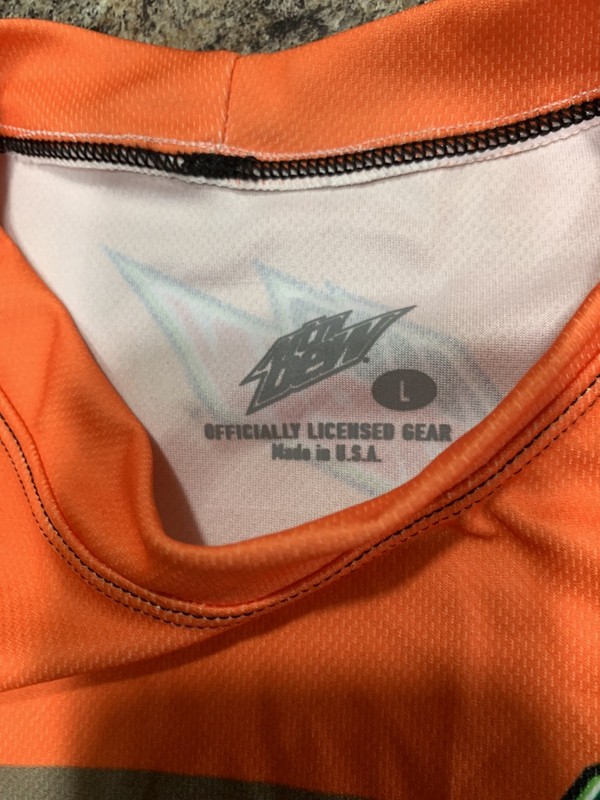 Mountain Dew Shirt Mens Large Orange Long Sleeve Officially Licensed Made in USA gallery