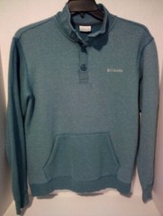 Columbia Men’s Medium 3 Button Front Longsleeve Pullover Activewear Sweater Blue