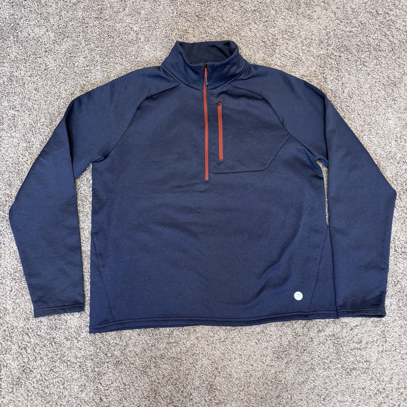L.L. Bean 1/4 zip pullover men’s slightly fitted L steel blue outdoors casual gallery