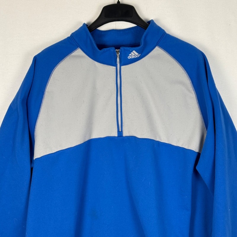 Adidas Golf 1/4 Zip GorpCore Mid-weight Pullover Gray/Blue 2XL NormCore Logo gallery