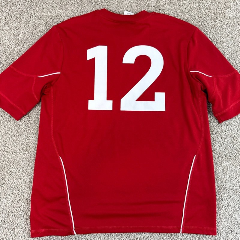 ESPN Soccer Jersey Red Athletic Training Futbol Graphic Mens Medium EUC gallery