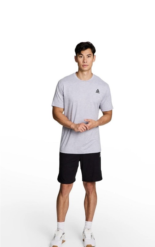 REEBOK Men’s Delta Core Short Sleeve Tee Moisture Wicking Gray L, XL, 2XL gallery