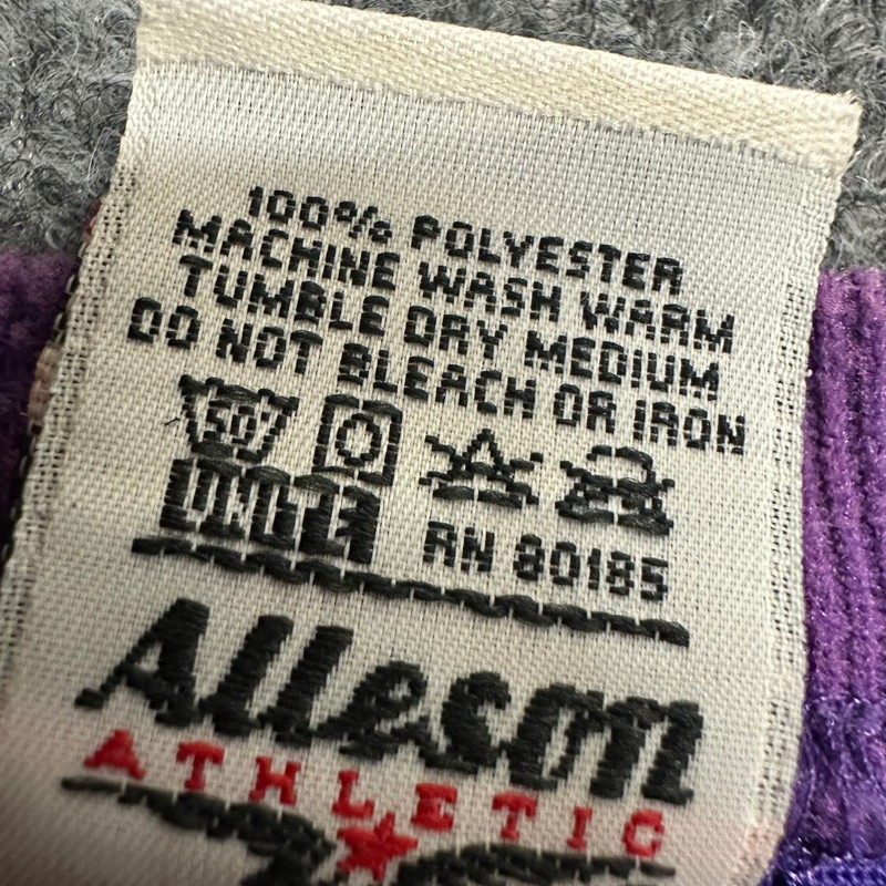 Alleson Athletic Jersey Mens XL Purple Mesh Henley FHS Baseball USA Made 6817 gallery