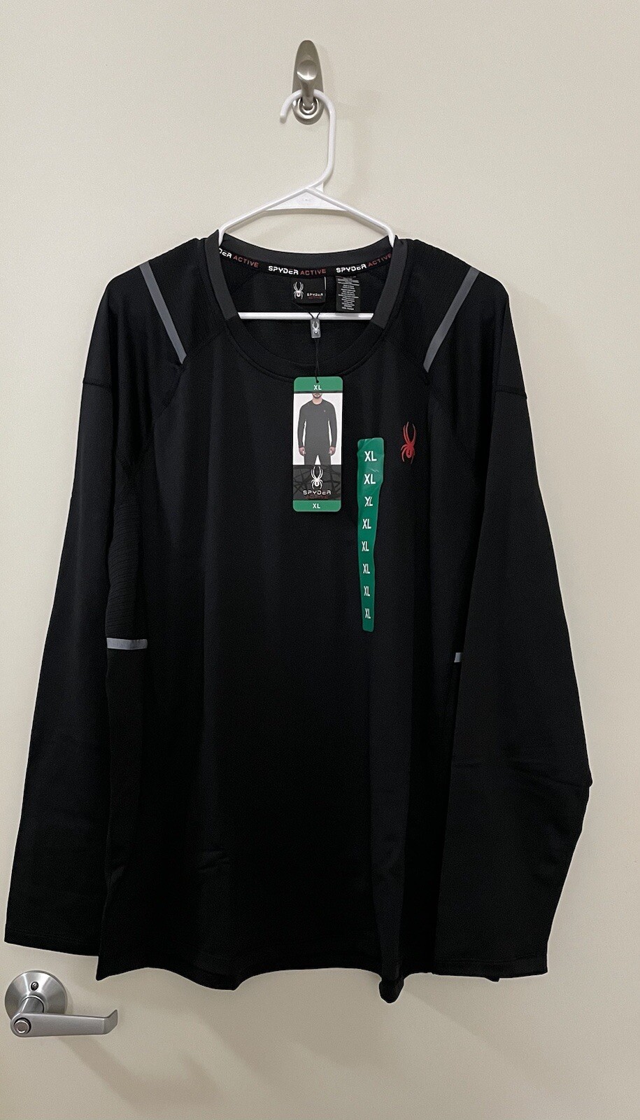 Spyder Active Men’s Long Sleeve Shirt Moisture Wicking Brushed lining NEW - XL gallery